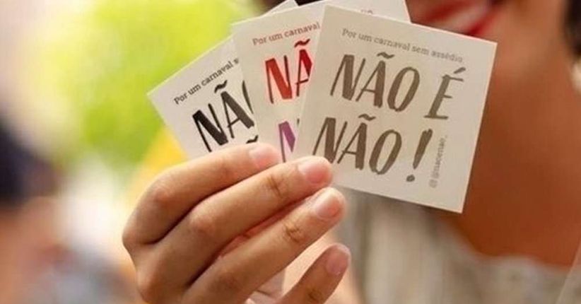 Imagem mostra a frase não é não! Uma campanha contra estrupo e importunação sexual