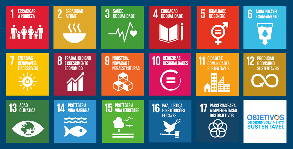 Na imagem temos os 17 objetivos da ONU